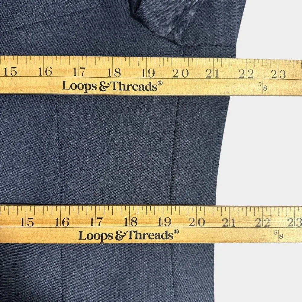TOMMY HILFIGER Mens Blazer 42R Sport Coat 2-Button Jacket Navy WOOL Blend